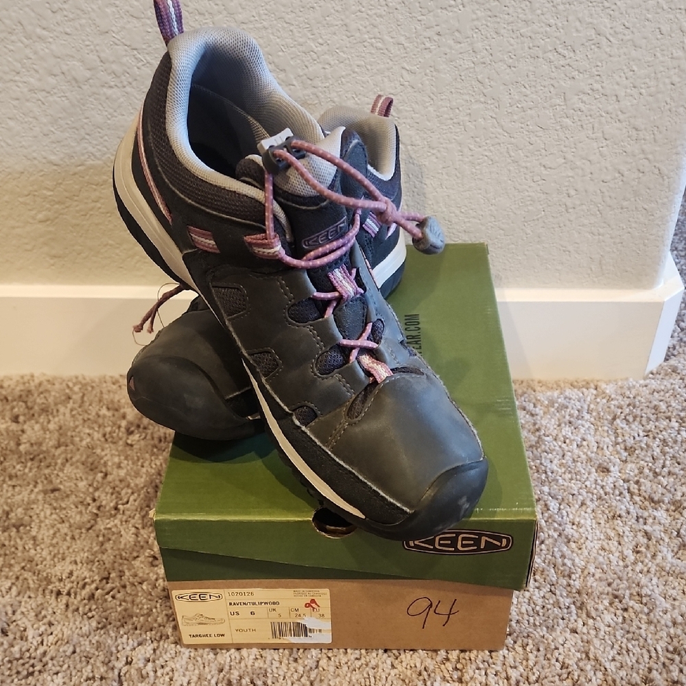 Keen Gray and Pink Hiking Shoes
